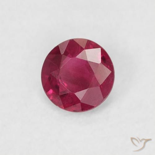 0.17 ct Red Ruby Stone, Natural Ruby in Round Facet Shape for Sale