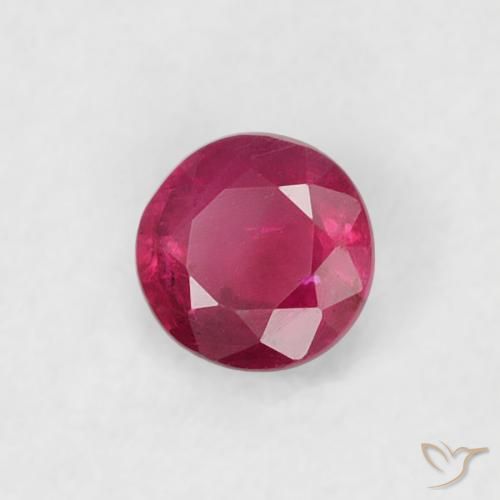 0.20 ct Red Ruby Stone, Natural Ruby in Round Facet Shape for Sale
