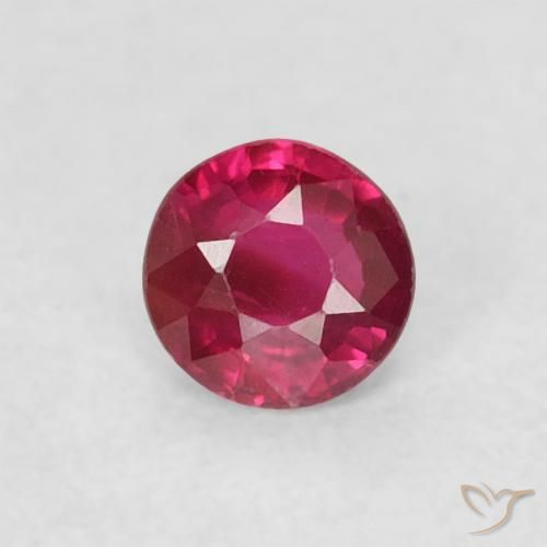 0.19ct Natural Medium Dark-Red Ruby, Round, VS