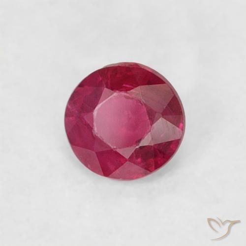 0.18 ct Red Ruby Stone, Natural Ruby in Round Facet Shape for Sale