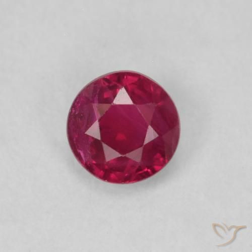 0.21ct Natural Medium Dark-Red Ruby, Round, VS