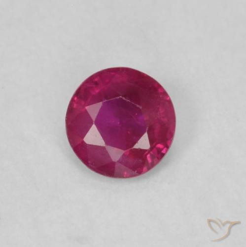 0.17ct Natural Light Red Ruby, Round, VS