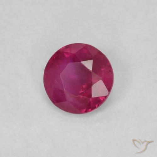 0.17 ct Red Ruby Stone, Natural Ruby in Round Facet Shape for Sale