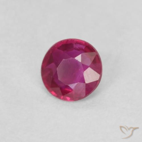 0.16 ct Red Ruby Stone, Natural Ruby in Round Facet Shape for Sale