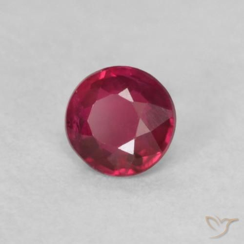 0.17 ct Red Ruby Stone, Natural Ruby in Round Facet Shape for Sale