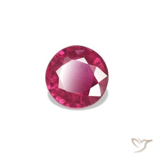 0.16 ct Red Ruby Stone, Natural Ruby in Round Facet Shape for Sale