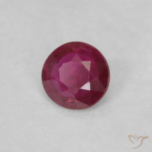 0.17 ct Red Ruby Stone, Natural Ruby in Round Facet Shape for Sale