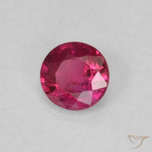 0.21 ct Red Ruby Stone, Natural Ruby in Round Facet Shape for Sale