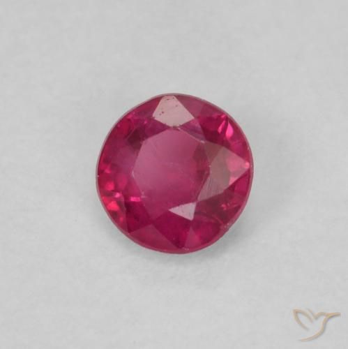 0.21 ct Red Ruby Stone, Natural Ruby in Round Facet Shape for Sale
