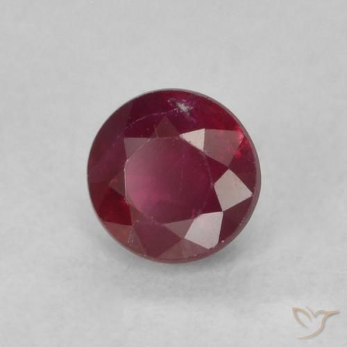 0.36 ct Red Ruby Stone, Natural Ruby in Round Facet Shape for Sale