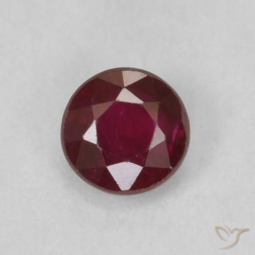 0.30ct Natural Dark Red Ruby, Round, SI
