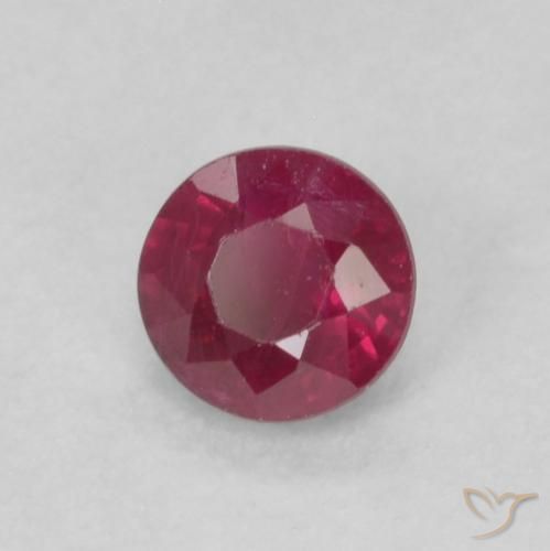 0.32 ct Red Ruby Stone, Natural Ruby in Round Facet Shape for Sale