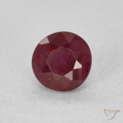 0.35 ct Red Ruby Stone, Natural Ruby in Round Facet Shape for Sale
