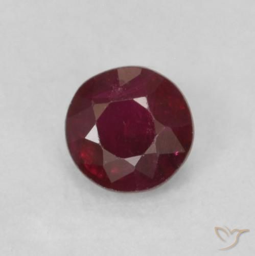 0.30ct Natural Dark Red Ruby, Round, SI