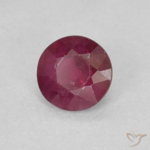 0.28 ct Red Ruby Stone, Natural Ruby in Round Facet Shape for Sale