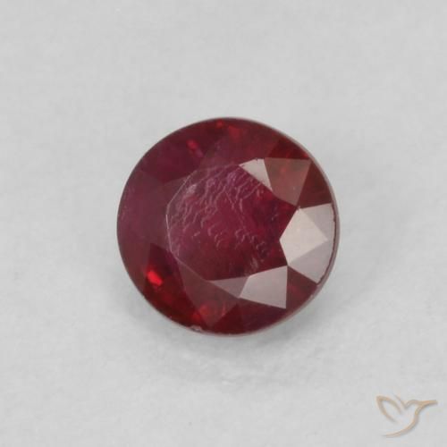 0.31 ct Red Ruby Stone, Natural Ruby in Round Facet Shape for Sale