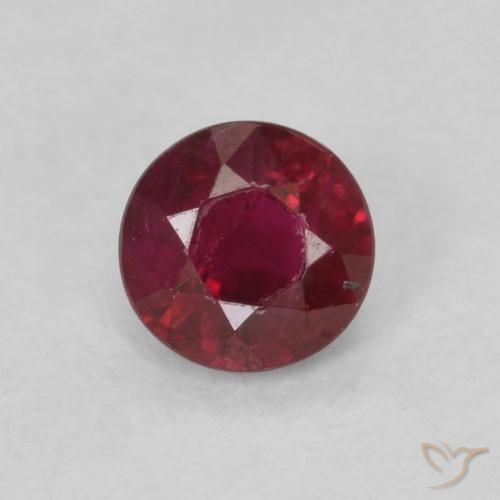 0.28ct Natural Dark Red Ruby, Round, SI