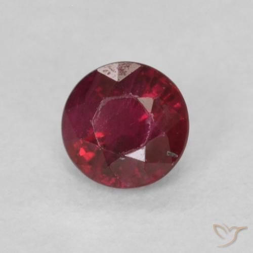 0.28 ct Red Ruby Stone, Natural Ruby in Round Facet Shape for Sale