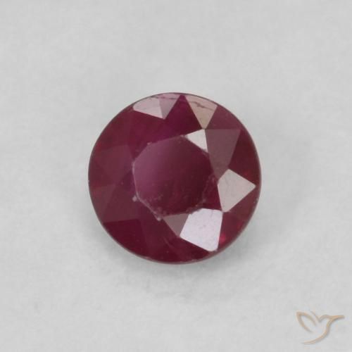0.29 ct Red Ruby Stone, Natural Ruby in Round Facet Shape for Sale