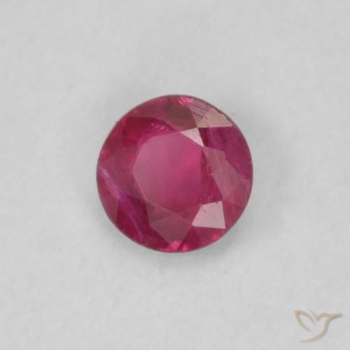 0.17 ct Red Ruby Stone, Natural Ruby in Round Facet Shape for Sale