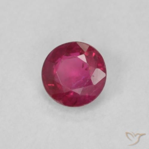 0.20 ct Red Ruby Stone, Natural Ruby in Round Facet Shape for Sale