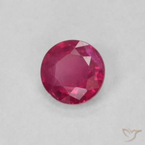 0.20 ct Red Ruby Stone, Natural Ruby in Round Facet Shape for Sale