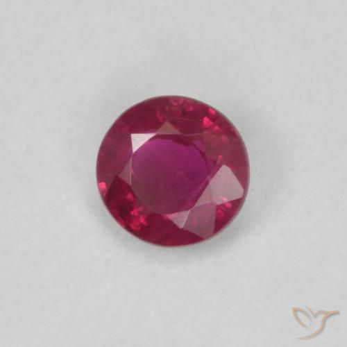 0.18 ct Red Ruby Stone, Natural Ruby in Round Facet Shape for Sale