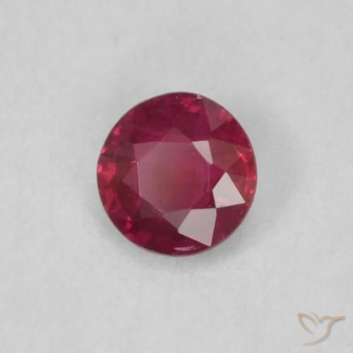 0.17 ct Red Ruby Stone, Natural Ruby in Round Facet Shape for Sale