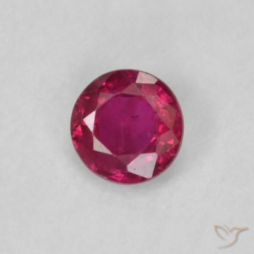 0.19 ct Red Ruby Stone, Natural Ruby in Round Facet Shape for Sale