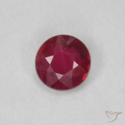 0.19ct Natural Dark Red Ruby, Round, VS