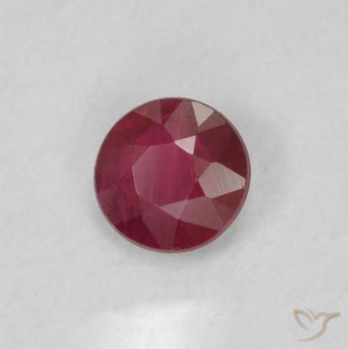 0.19 ct Red Ruby Stone, Natural Ruby in Round Facet Shape for Sale