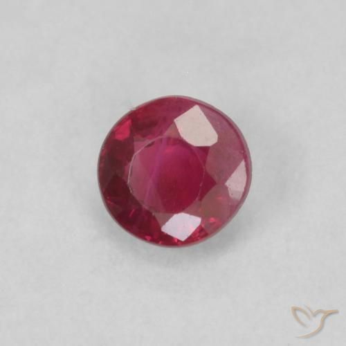 0.23 ct Red Ruby Stone, Natural Ruby in Round Facet Shape for Sale