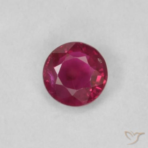 0.18ct Natural Deep Reddish Pink Ruby, Round, VS