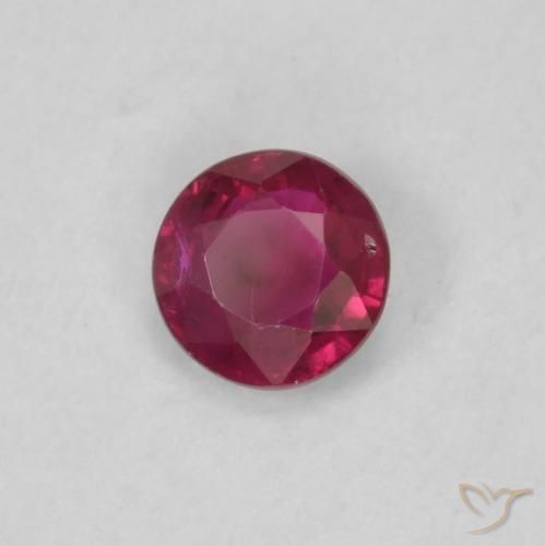 0.18 ct Red Ruby Stone, Natural Ruby in Round Facet Shape for Sale