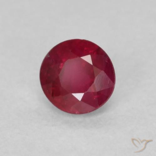 0.26 ct Red Ruby Stone, Natural Ruby in Round Facet Shape for Sale