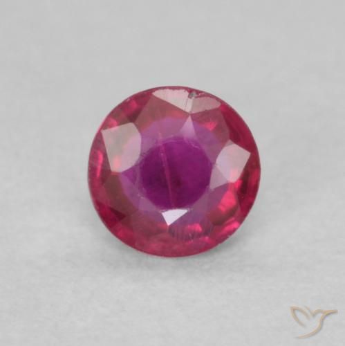0.24ct Natural Light Red Ruby, Round, SI-I1