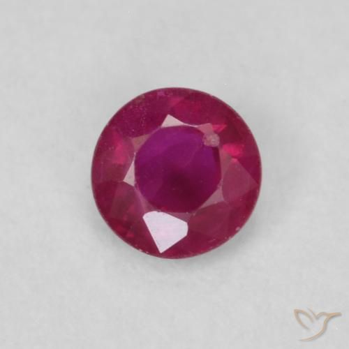 0.25ct Natural Pinkish Red Ruby, Round, SI-I1