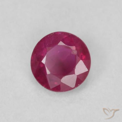 0.25 ct Red Ruby Stone, Natural Ruby in Round Facet Shape for Sale