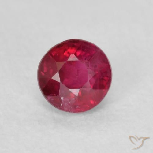 0.30ct Natural Deep Reddish Pink Ruby, Round, SI-I1