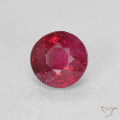 0.30 ct Red Ruby Stone, Natural Ruby in Round Facet Shape for Sale