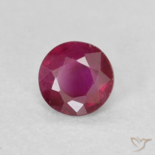 0.23 ct Red Ruby Stone, Natural Ruby in Round Facet Shape for Sale