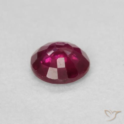 Ruby Gemstone in 3.7 mm Size for Sale, Ruby Stone in Dark Red Color