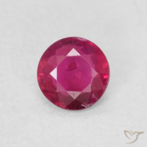 0.21ct Natural Pinkish Red Ruby, Round, SI-I1