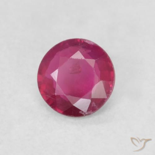 0.21 ct Red Ruby Stone, Natural Ruby in Round Facet Shape for Sale