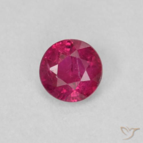 0.19ct Natural Light Red Ruby, Round, SI-I1, Photo A