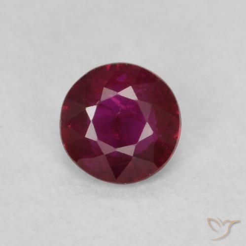 0.23ct Natural Dark Red Ruby, Round, SI-I1