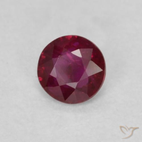 0.23 ct Red Ruby Stone, Natural Ruby in Round Facet Shape for Sale
