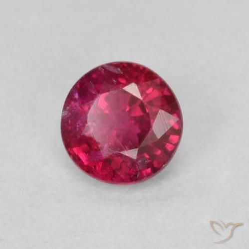 0.27 ct Red Ruby Stone, Natural Ruby in Round Facet Shape for Sale
