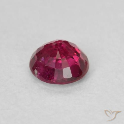 Ruby Gemstone in 3.7 mm Size for Sale, Ruby Stone in Deep Reddish Pink Color