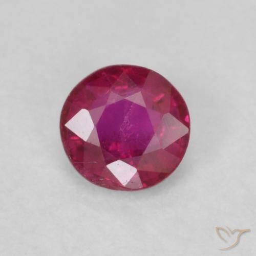 0.25ct Natural Deep Wine Red Ruby, Round, SI-I1
